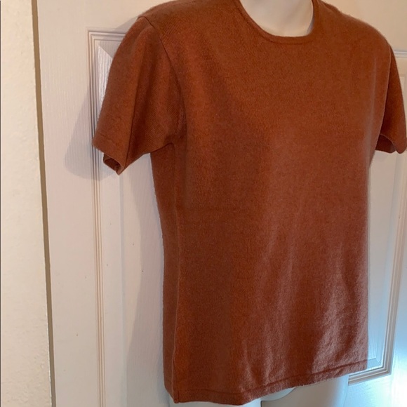 J. Crew 100% Cashmere Short Sleeve Top Crew Neck Size Medium Sweater - Picture 5 of 13